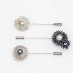 Sterling silver and pearl brooches, no.410