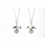 Sterling silver earring with gray pearl no.202