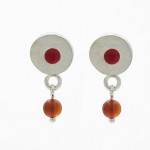 Sterling silver earring with resin and cornelian no.246