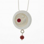 Sterling silver necklace with resin and cornelian