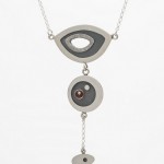 Sterling silver necklace with cornelian no.340