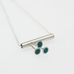 Sterling silver necklace tube and turquoise resin