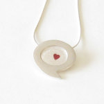 Jewellery sterling silver and resin necklace declaration of love
