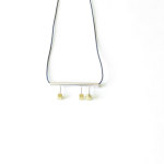 Jewelry Minimalist long necklace in sterling silver and brass