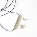 Jewelry Minimalist long necklace in sterling silver and brass
