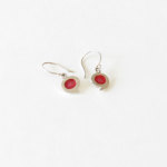 Jewelry sterling silver and red resin earrings