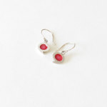 Jewelry sterling silver and red resin earrings