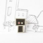 Gentil robot devient légèrement fou, sterling silver, resin and concrete pendant, no.330