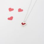 Heart in sterling silver and resin, no. 338
