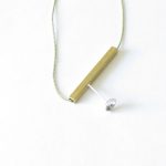Sterling silver, brass and silk necklace, no.371b