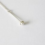 Sterling silver, brass and pearl necklace, no.344