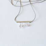 Sterling silver necklace and silk, no. 369a