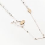 Sterling silver, brass and howlite necklace, one of a kind
