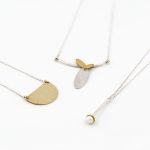 Brass necklace, no.386b Silver and brass necklace, no.608b Silever, brass and pearl necklace, no.344