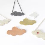 Cloud necklaces, sterling silver, brass, copper and resin
