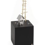Petit monde no.1 sterling silver, brass and pearl 9 x 9 x 24cm